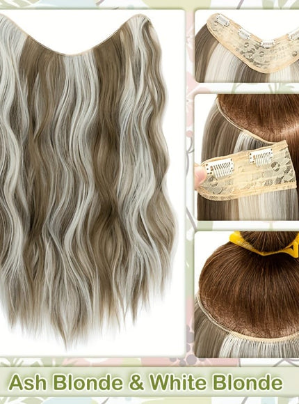KissICON Ash Blonde & White Blonde / 18inch KissIcon 18 Inch Clip In Hair Extensions -
