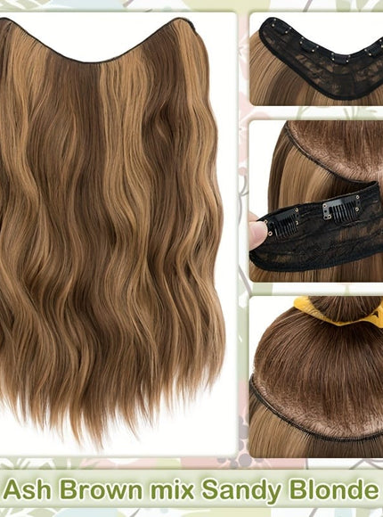 KissICON Ash Brown mix Sandy Blonde / 18inch KissIcon 18 Inch Clip In Hair Extensions -