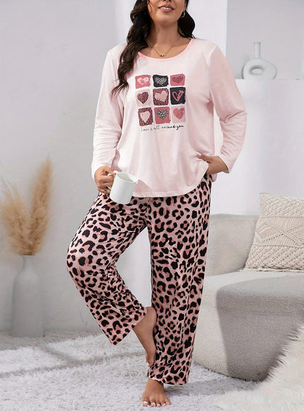 jkthpu-45 Autumn and winter pajama suit for plus size