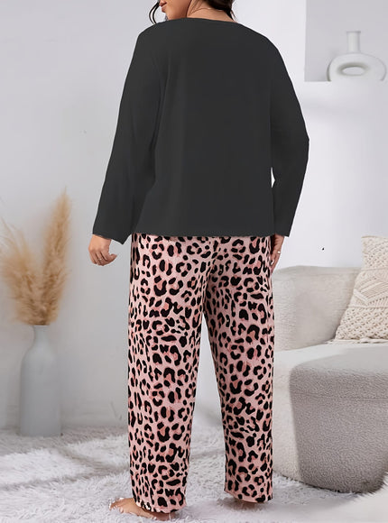 jkthpu-45 Autumn and winter pajama suit for plus size