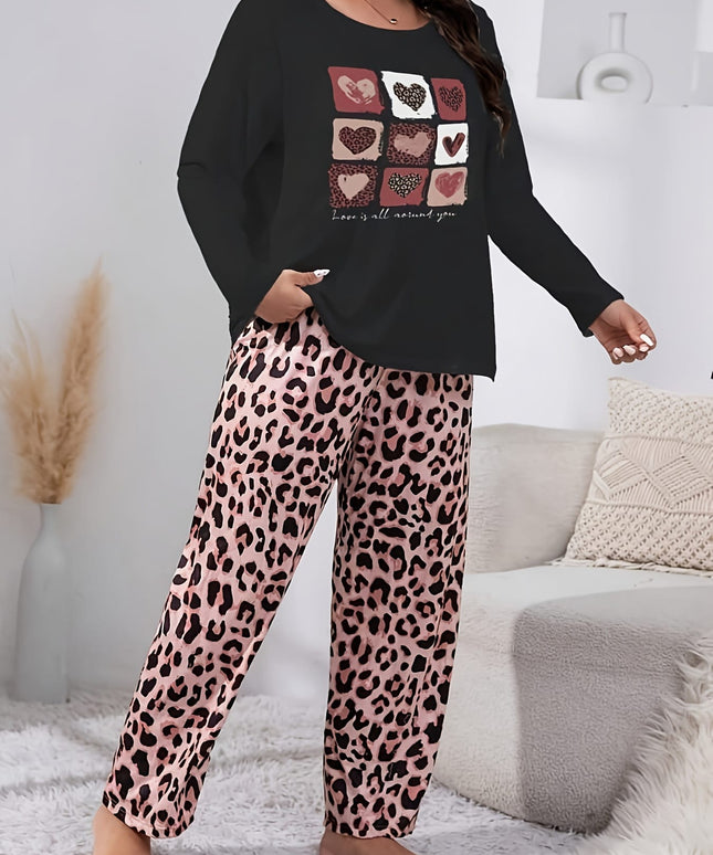 jkthpu-45 Autumn and winter pajama suit for plus size