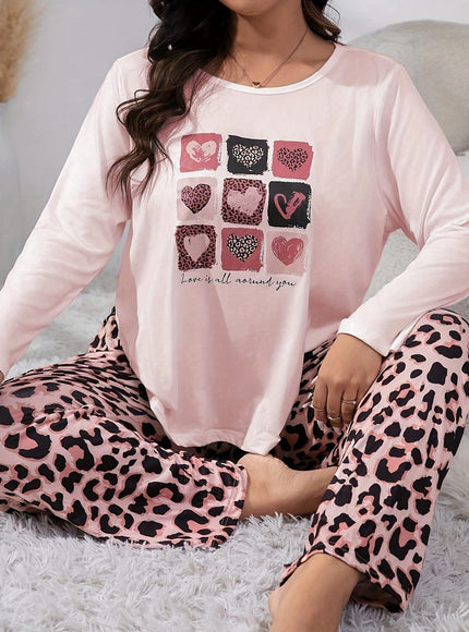 jkthpu-45 Autumn and winter pajama suit for plus size