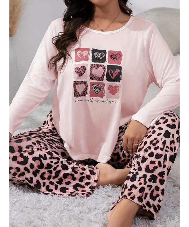 jkthpu-45 Autumn and winter pajama suit for plus size