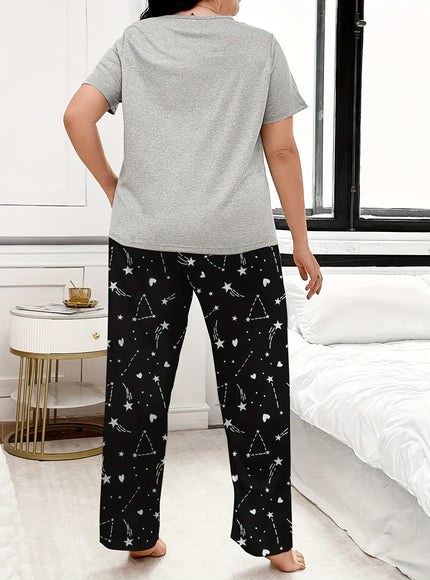 jkthpu-45 Autumn and Winter Women'S Plus Size Pajama Set