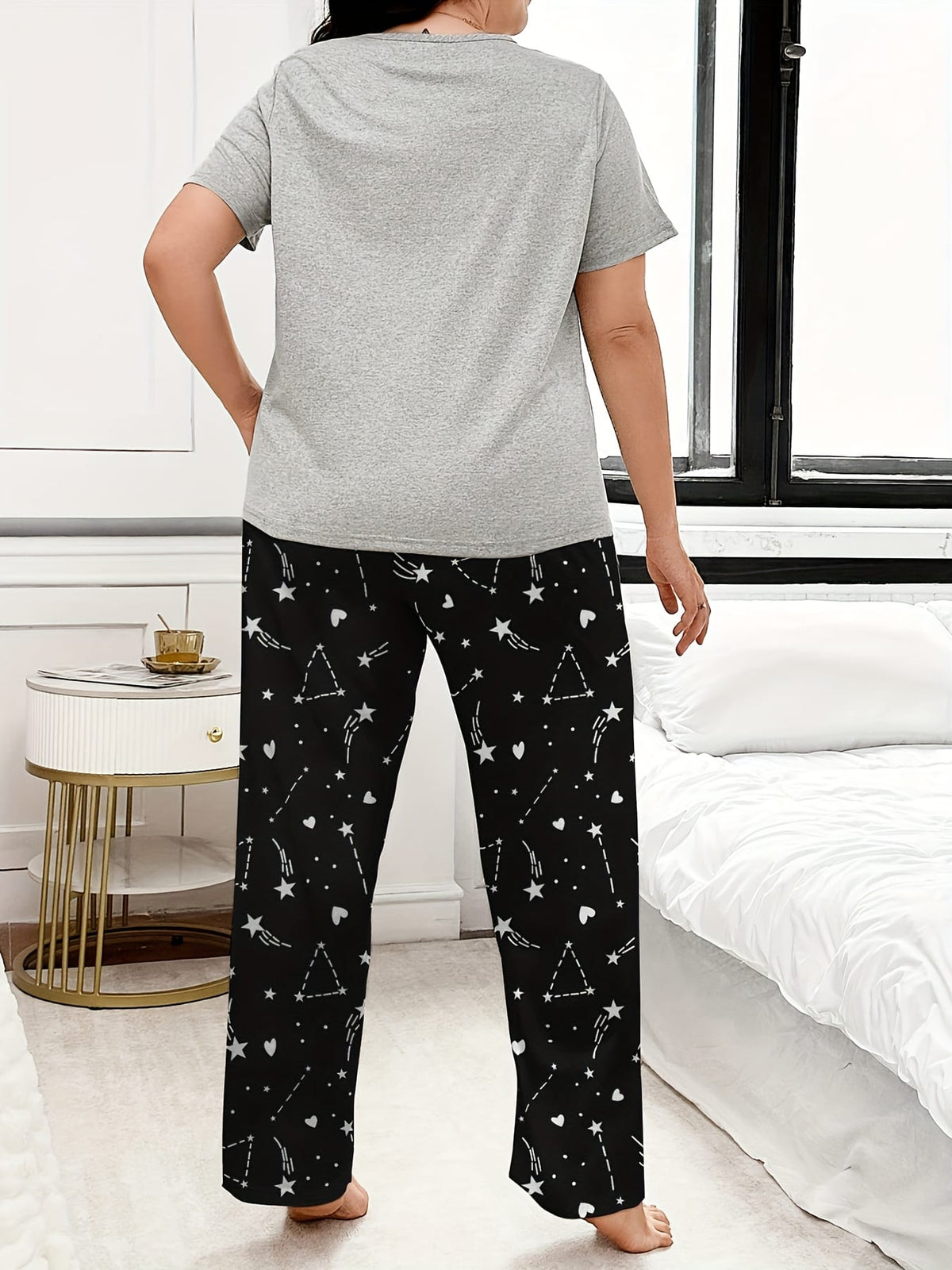 jkthpu-45 Autumn and Winter Women'S Plus Size Pajama Set