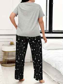 jkthpu-45 Autumn and Winter Women'S Plus Size Pajama Set