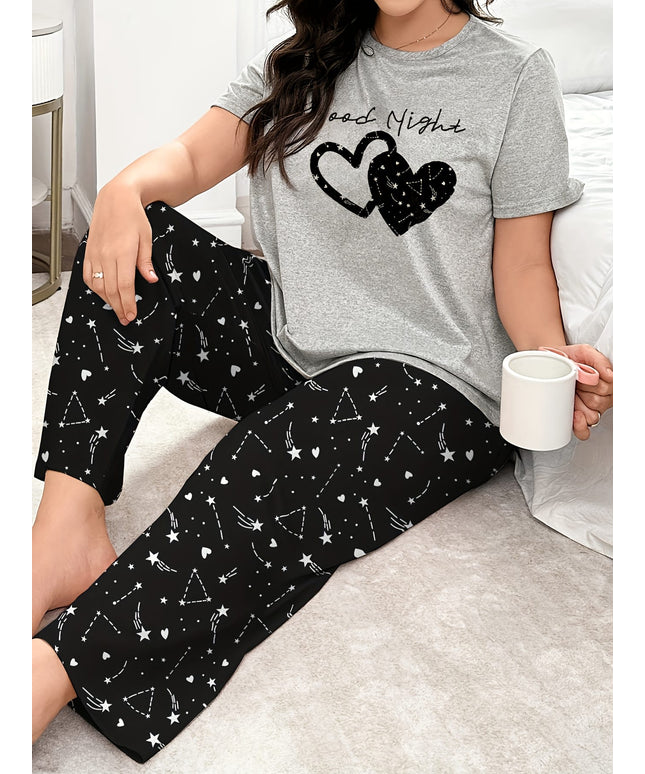 jkthpu-45 Autumn and Winter Women'S Plus Size Pajama Set