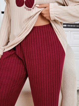 jkthpu-45 Autumn/Winter Plus Size Women's Casual Style Pajama Set,