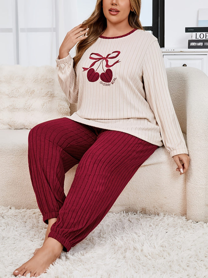 Autumn/Winter Plus Size Women's Casual Style Pajama Set,