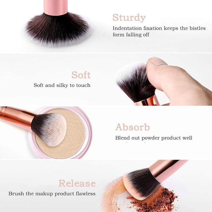 Marble Pink White Pro Makeup Brush Set – W Sponges