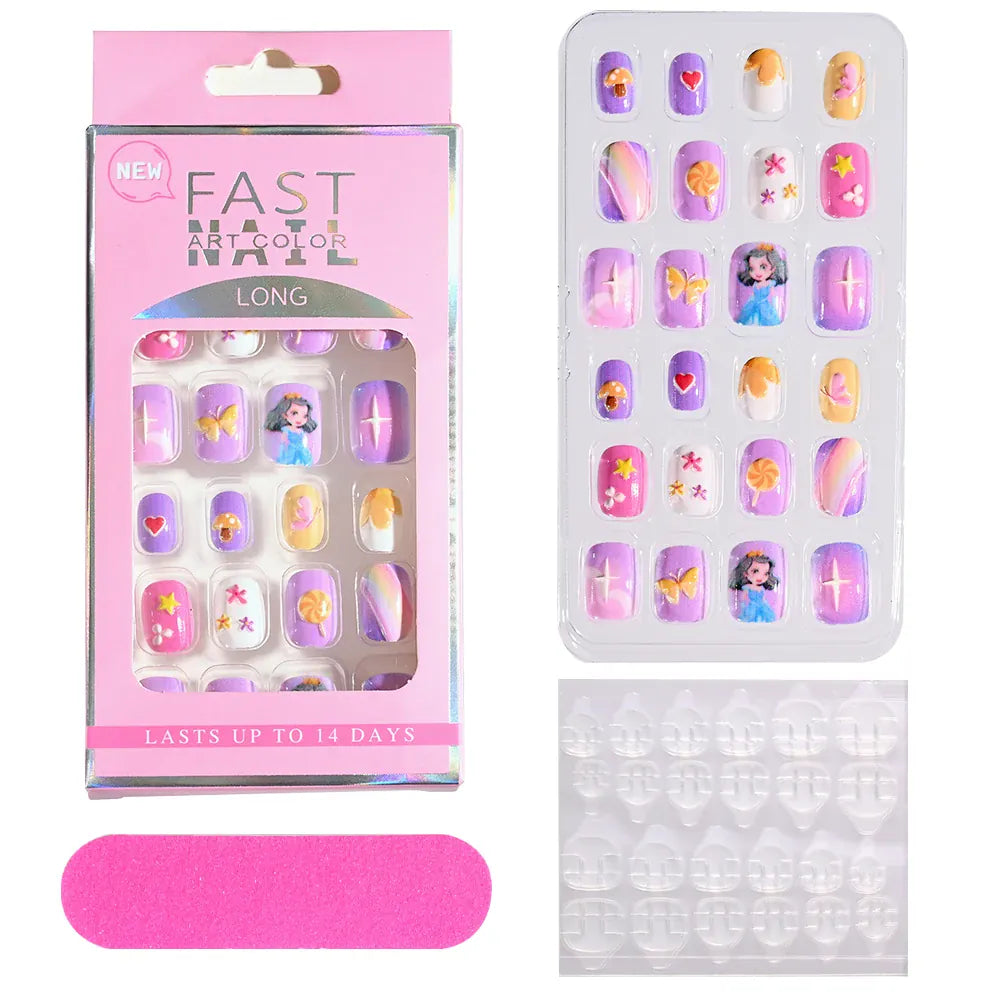 KissICON B-1 KissIcon Kids Cartoon Nail Tips - Detachable Press