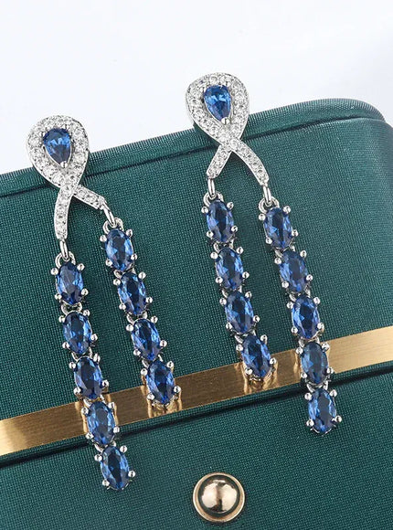 KissICON B 💋 925 Silver Elegant Baroque Earrings Red Sapphire - Glow