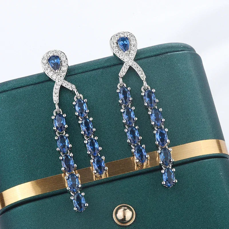 KissICON B 💋 925 Silver Elegant Baroque Earrings Red Sapphire - Glow