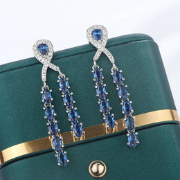 KissICON B 💋 925 Silver Elegant Baroque Earrings Red Sapphire - Glow