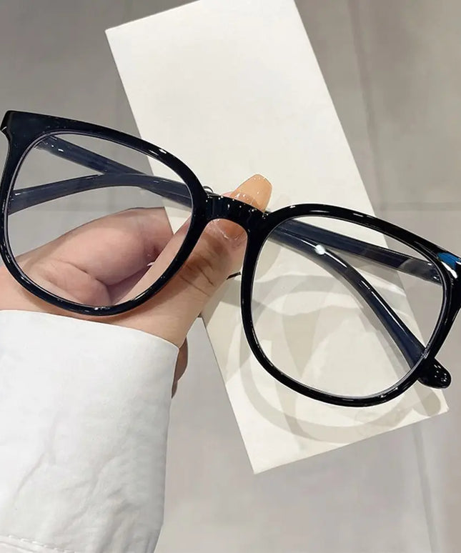 KissICON B-Black Large Square Frame Anti-Blue Light Glasses Fashion Retro Men Women Computer Goggles Reading Eyeglasses Optical Spectacle Eyewear
