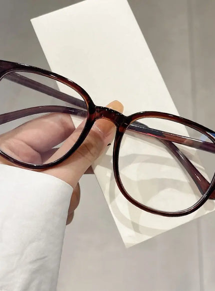 KissICON B-Brown Large Square Frame Anti-Blue Light Glasses Fashion Retro Men Women Computer Goggles Reading Eyeglasses Optical Spectacle Eyewear