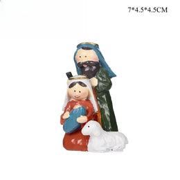 KissICON B Christmas Decorations Manger Nativity Resin Ornaments Home Desktop Decoration