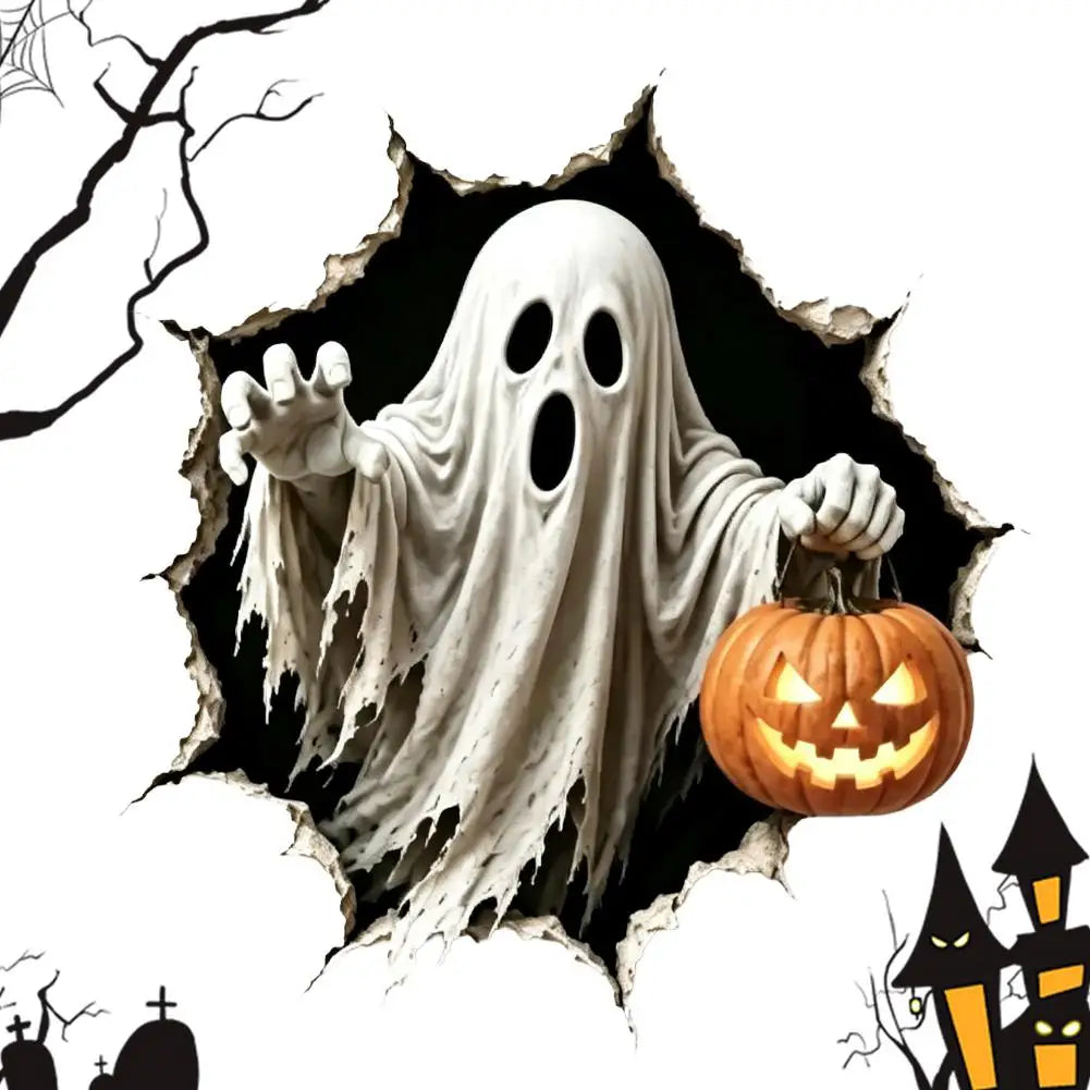 KissICON B Halloween Break in 3D Wall Decals - Spooky Themed 3D Wall Stickers for Home Decorations