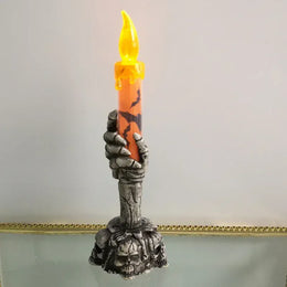 KissICON B Halloween Decoration Ghost Festival Atmosphere Layout Props Plastic Ghost Hand Skeleton Light LED Luminous Candle Light