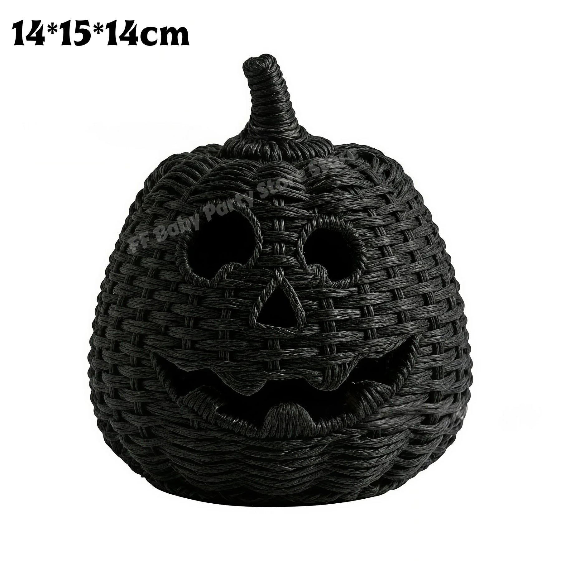 KissICON B Halloween Decorations Hand-Woven Wicker Pumpkin Lantern Witch Hat Storage Box Home Decorative Statue Ornaments Christmas Decor