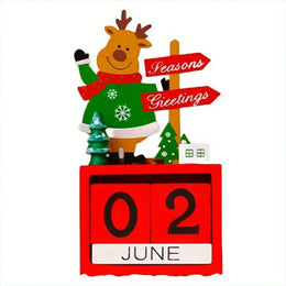 KissICON B / L 1pc Christmas Countdown Calendar Ornament, a Decorative Piece for Desks And Bookshelves, with Adjustable Month And Date
