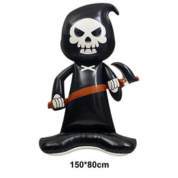 KissICON B / Other Halloween Party Decor Standing Inflatable Aluminum Foil Balloon Ghost Pumpkin Skull Haunted House Tombstone Skeleton Balloon