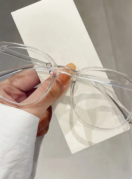 KissICON B-Transparent Large Square Frame Anti-Blue Light Glasses Fashion Retro Men Women Computer Goggles Reading Eyeglasses Optical Spectacle Eyewear