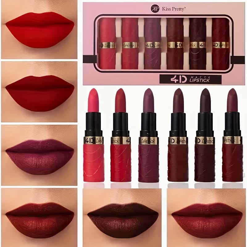 KissICON B Vibrant Velvet Matte Lipstick Set – Waterproof Nonstaining