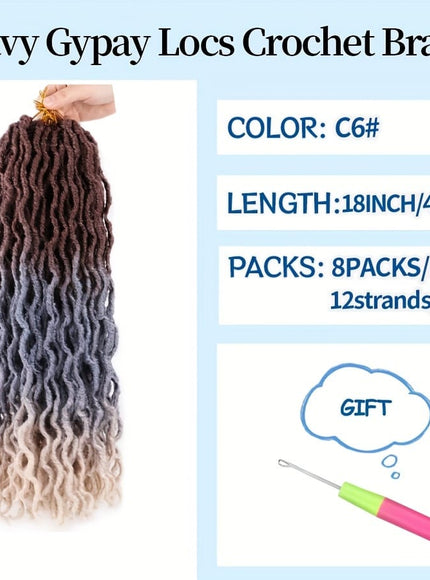 KissIcon 18 Inch Brown Goddess Faux Locs -