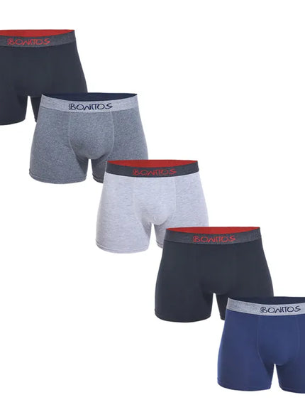 KissICON B18-5PCS-1 / XXL 5Pack Sexy Cotton Mens Boxer Briefs Underwear Set