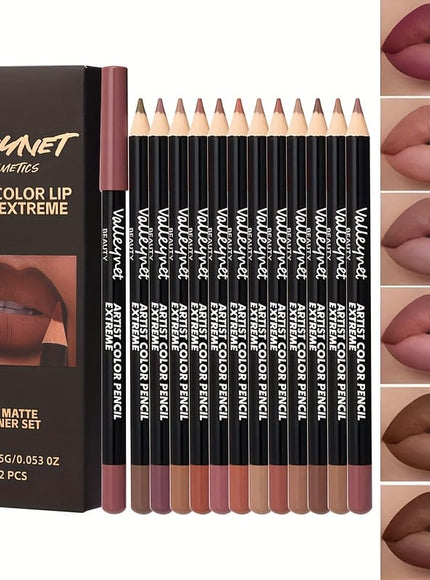 KissICON B180-104+VA12PC heise 13pc Waterproof Longlasting Lip Liner Glaze