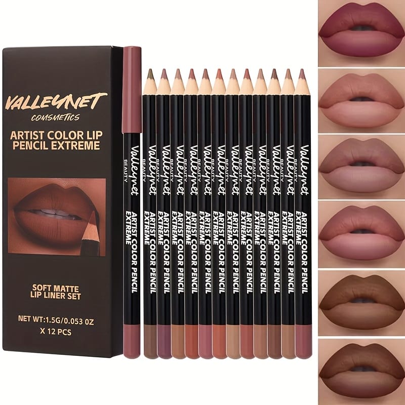 KissICON B180-104+VA12PC heise 13pc Waterproof Longlasting Lip Liner Glaze