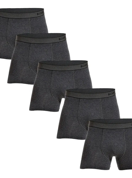 KissICON B19-5pcs-dark gray / S 5Pack Sexy Cotton Mens Boxer Briefs Underwear Set