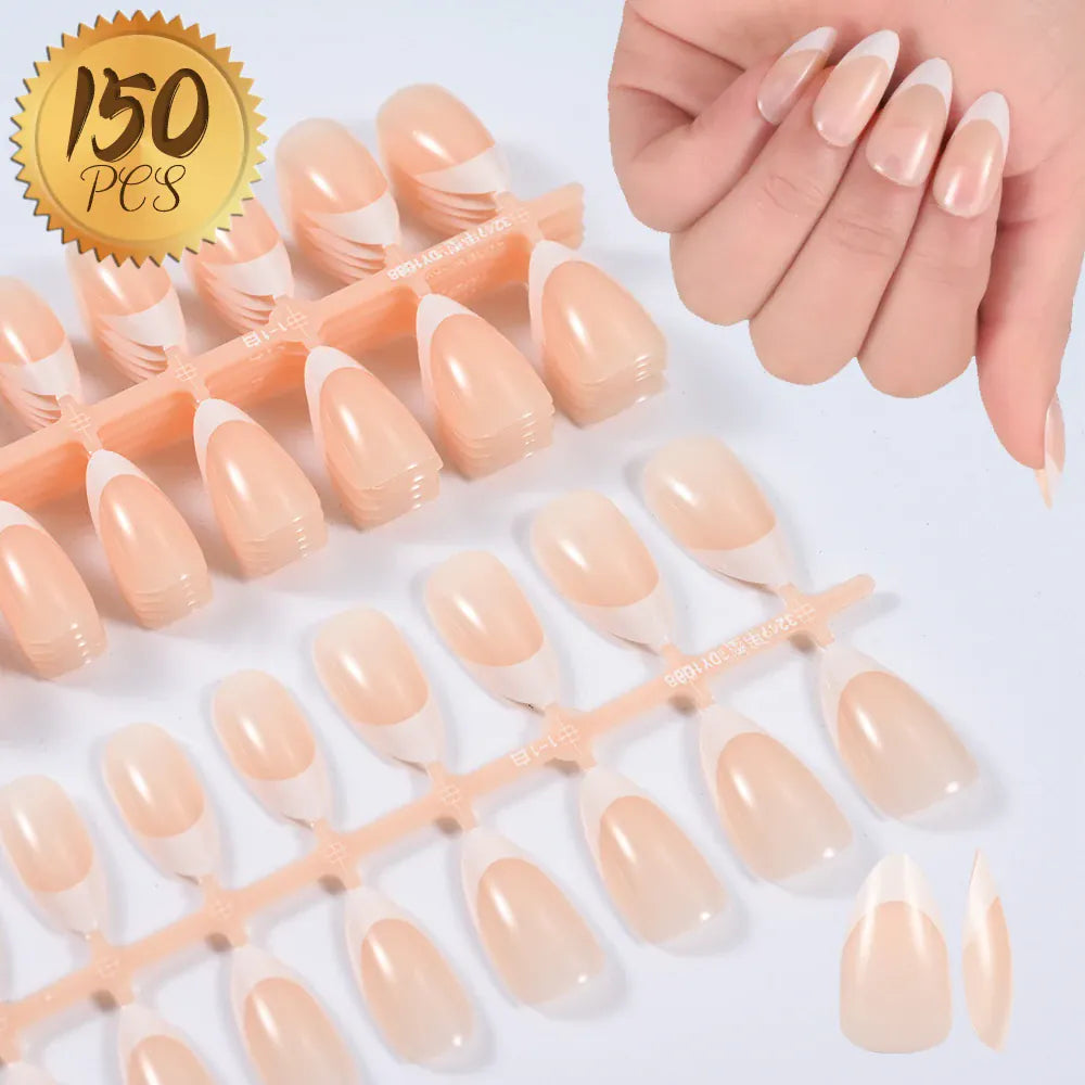 KissICON B2 KissIcon Nude Pink Almond Nails White Tip -