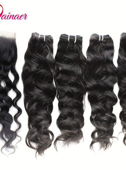 KissIcon Brazilian Natural Wave Bundles HD Lace Closure