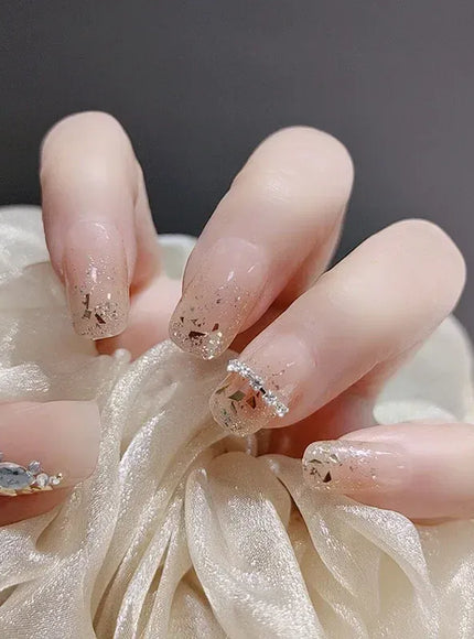KissICON B323 White French Press On Nails 3D Bowknot Full