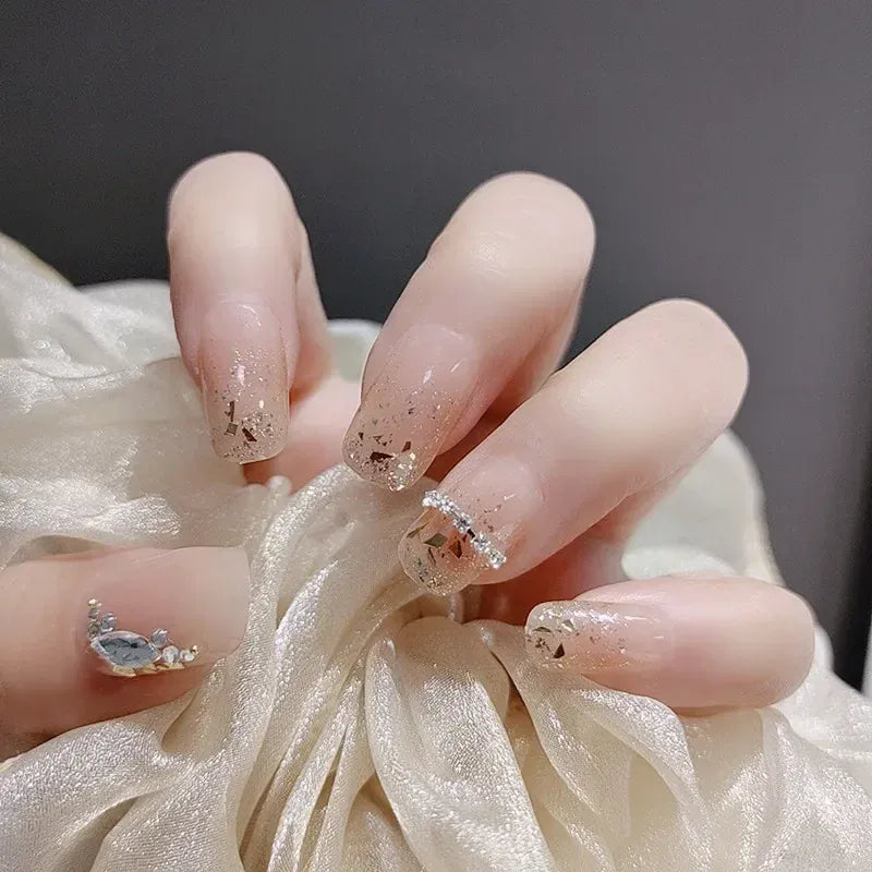 KissICON B323 White French Press On Nails 3D Bowknot Full