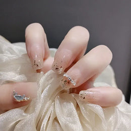 KissICON B323 White French Press On Nails 3D Bowknot Full
