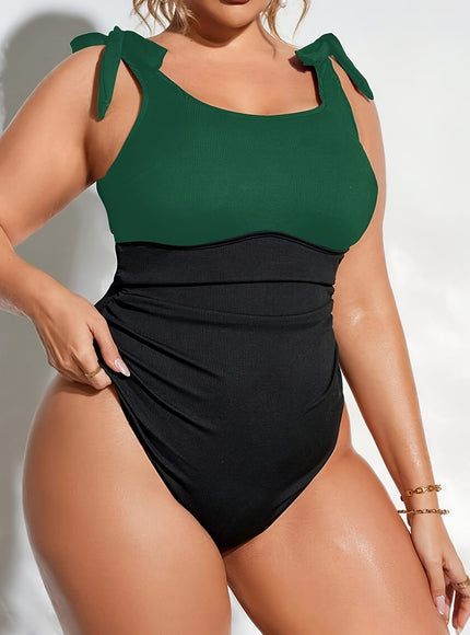 Women's Colorblock Wrap One-piece Swimsuit
