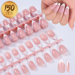 KissICON B5 KissIcon Nude Pink Almond Nails White Tip -