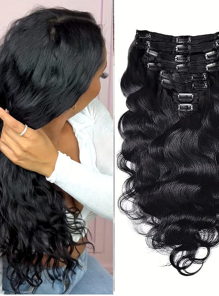 Body Wave Clip In Hair Extensions 18 Inch