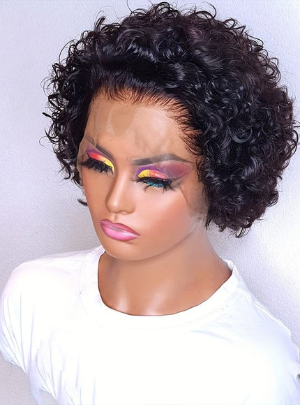 Kissicon Short Pixie Cut Curly Lace