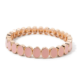 KissICON Bangle 4 / China Mainland / 52-54mm 6x8mm Enamel Crystal Bracelets For Women Gold Color Zirconia Rhombus Bead Elastic Bangle