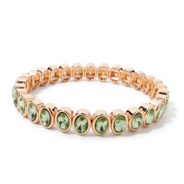 KissICON Bangle 9 / China Mainland / 52-54mm 6x8mm Enamel Crystal Bracelets For Women Gold Color Zirconia Rhombus Bead Elastic Bangle