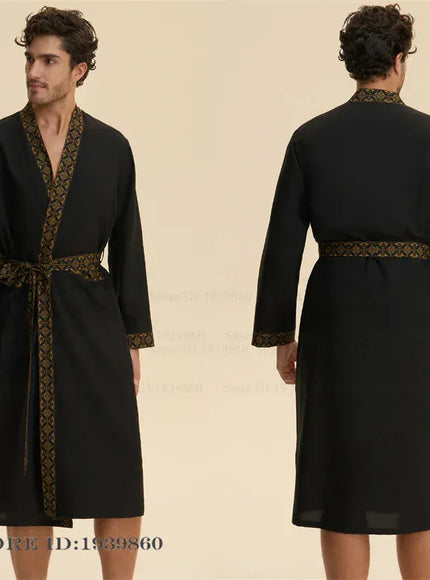 KissICON Baroque Silky Satin Kimono Robe  Shorts Pajama Set