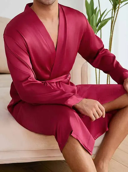 KissICON Baroque Silky Satin Lounge Set Robe Shorts Nightgown