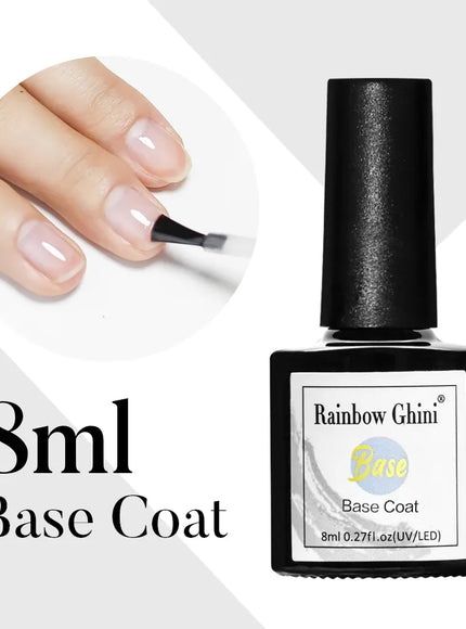 KissICON base-8ml Rainbow Ghini 10ml matte top coat gel Nail