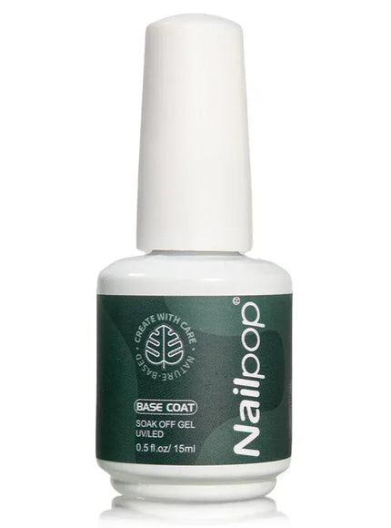 KissICON Base coat 15ml Nailpop 10ml Rubber Base Gel Top Coat Soak