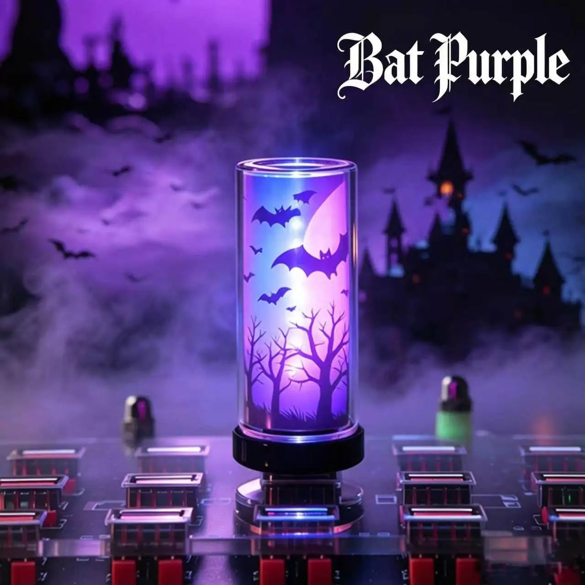 KissICON bat purple Halloween DecorAITHEA Led Glass Light  Usb Night Light Bulb Touch Dimming Usb Night Light For Car Interior Bedroom Home Decor