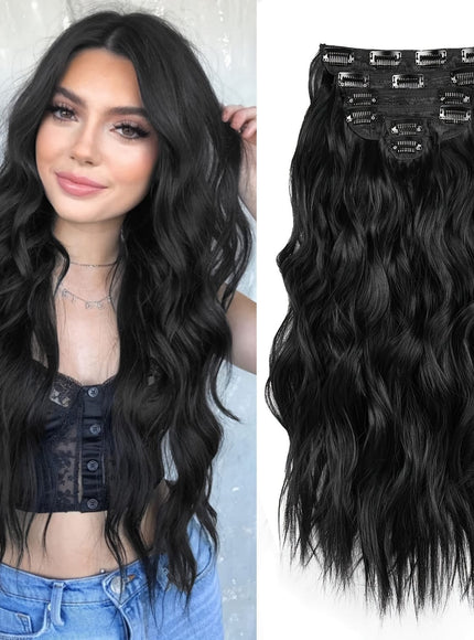 KissIcon 20 Inch Thick Curly Clip Hair Extensions